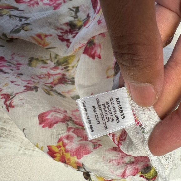 Aratta Silent Journey Button Down Sheer Plaid & Floral Blouse White Pink - Picture 8 of 13